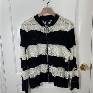 Lace black and white cardigan